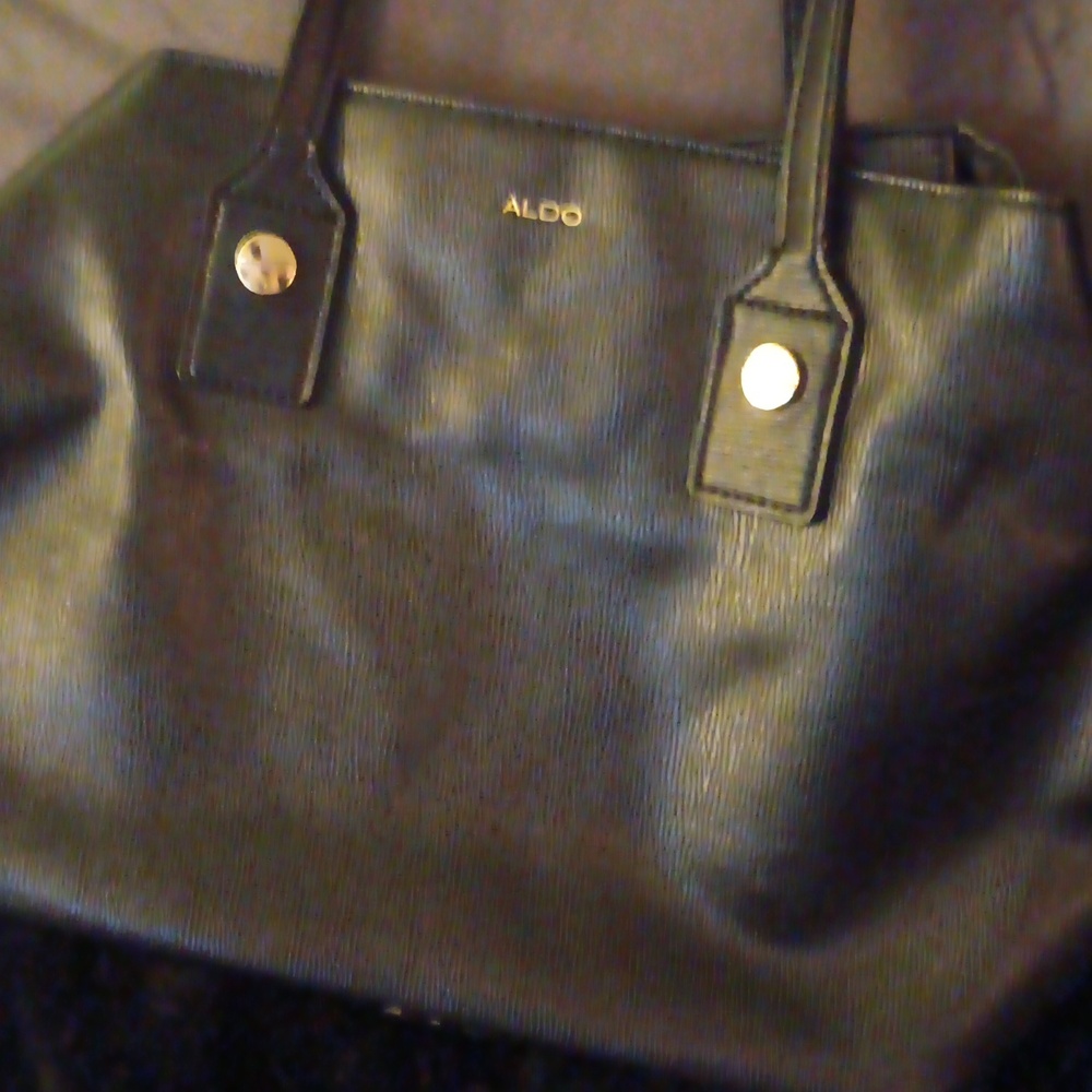 ALDO black leather tote